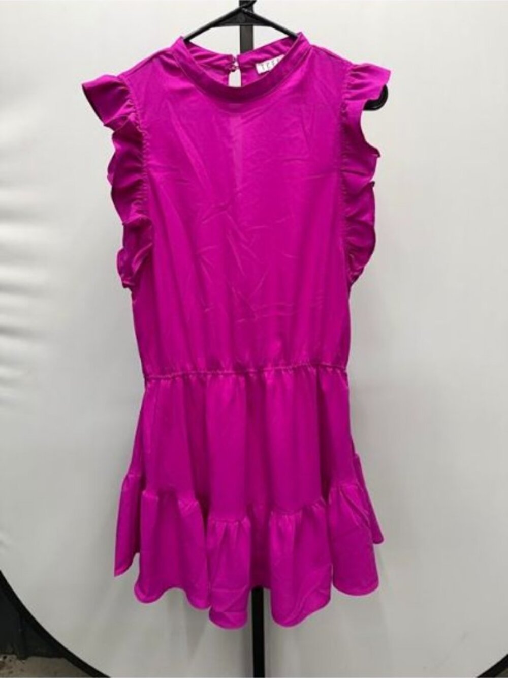 TCEC Fushia Ruffle Sleeve Mini Dress